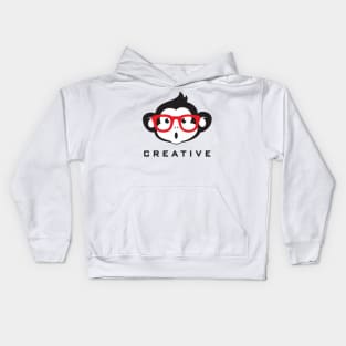 Cute Monkey With Glasses Kids Hoodie